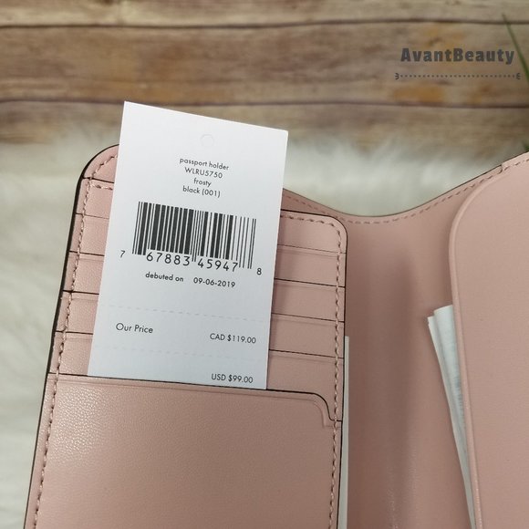 Kate Spade Frosty Penguin Passport Holder Leather - Picture 8 of 9